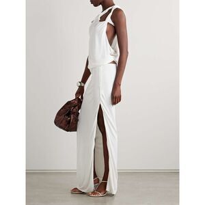 CHRISTOPHER ESBER Ravelled jersey maxi dress white US2(UK6)